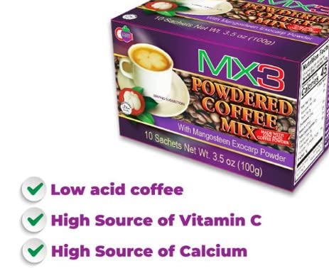 MX3 Coffee Mix with Mangosteen 3.5 oz (5 Boxes)