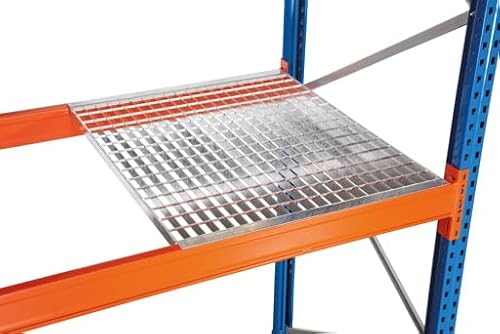 qpool24 Gitterrost für Palettenregal, für Holmtiefe 50 mm, 1100 x 1825 mm, verzinkt, holmbündig eingelegt, 60x40 mm Maschenweite