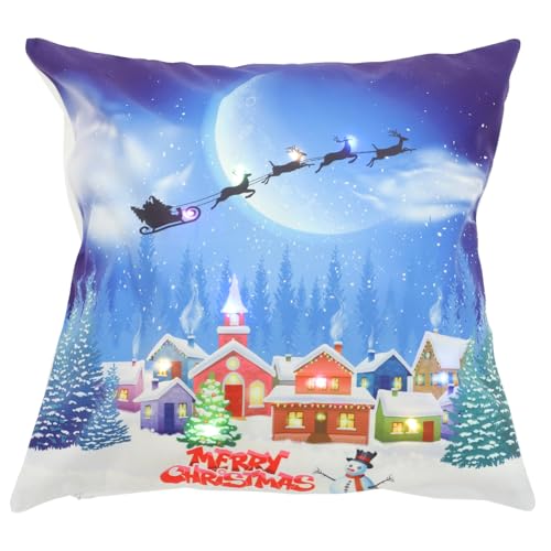 Gatuida Dekorativer LED Weihnachtskissenbezug Mit Rentier Und...