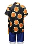 DAZCOS Cosplay Costume Outfit Sunflower Shirt Shorts with Sash for Men Halloween