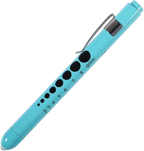 Vista 64 de Aokin Luz médica para enfermera, médico, linterna médica reutilizable LED con medidor de pupila y regla, luz blanca, morado