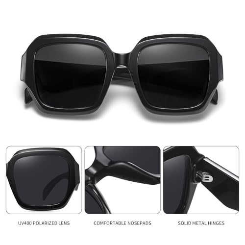 Trendy Square Polarized Sunglasses for Women Men Retro Luxury Vintage Sun Glasses UV400 FZN8034