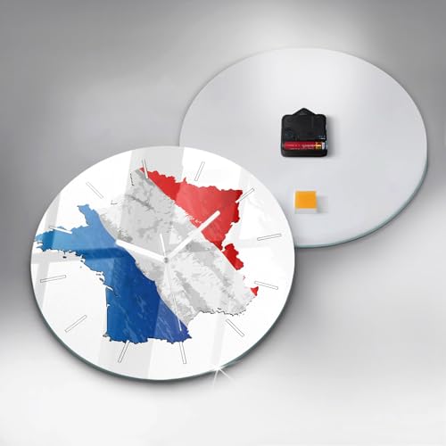 Horloge moderne 30 cm silencieuse Wallfluent verre élégant