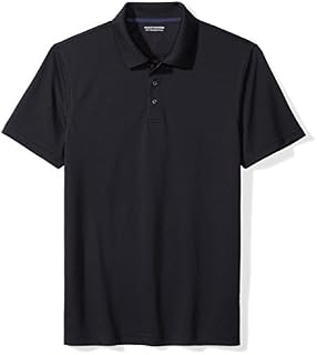 Amazon Essentials Men's Slim-Fit Quick-Dry Golf Polo Shirt, Black, Large