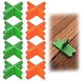 LEONTOOL Set mit 8 Abstandshaltern für Terrassendielen, 4 Stärken (1/16 Zoll, 1/8 Zoll, 3/16 Zoll, 1/4 Zoll), Schablone und Schraubzwinge für Terrassendielen aus behandeltem Holz und Verbundholz, für