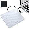 ORIGBELIE Lettore CD Esterno per PC Portatile, Ultra Slim 13mm USB 3.0 Type-C CD DVD +/-RW Drive, Plug & Play masterizzatore DVD esterno per Desktop Windows 11/10/8/7 Linux Mac OS, Bianco