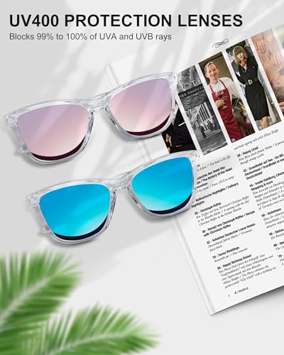 Trendy HD Polarized Sunglasses for Women Men,UV400 TR90 Lightweight Mirror Shades Gift for Driving Fishing Beach 5