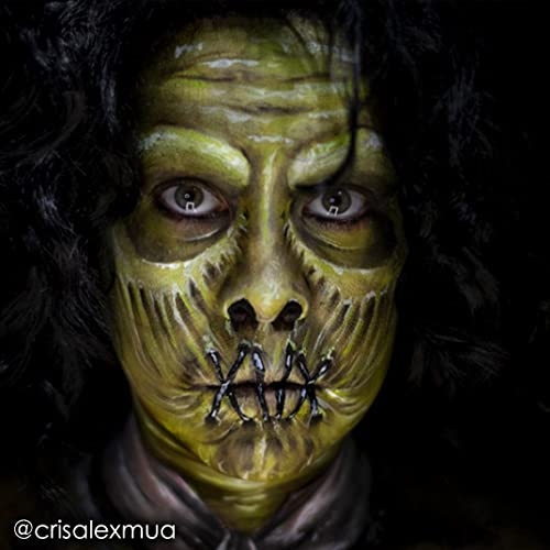 Image of Mehron Makeup Paradise Makeup AQ Pro Size | Stage & Screen Performance, Face & Body Painting, Beauty, Cosplay, and Halloween | Water Activated Face Paint, Body Paint 1.4 oz (40 g) - Olive