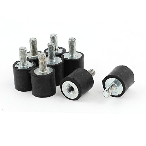 uxcell 8 Pcs M5 Air Compressor Rubber Vibration Mount Isolator 15mm x 15mm