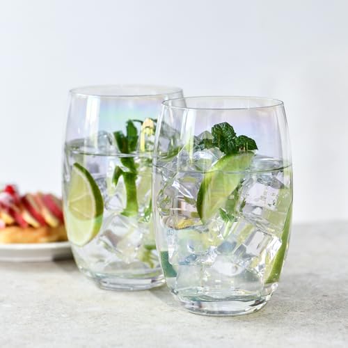 Miniatura 8 de Krosno Vasos Iridiscentes De La Colección Rainbow, Juego De 6, 360 Ml, Cristalería Hecha A Mano, Ideal Para Agua, Jugo, Cócteles, Lavar A Mano