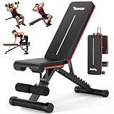 PASYOU Adjustable Weight Bench for Home Gym, Foldable Workout Benches with 660LBS, Exercise Bench for Incline Decline Flat Bench Press, Foldable Strength Bench for Daily Training
