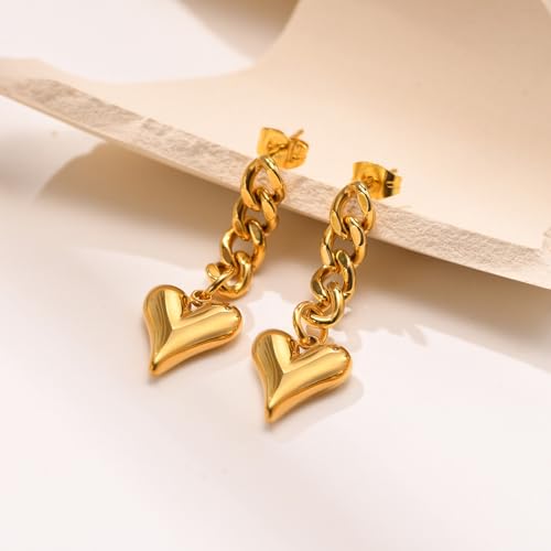 Gold Link Tassel Earrings for Women 14K Gold Plated CZ Link Chain Tassel Earrings Silver Drop Dangle Earring Ears Jewelry Gifts3