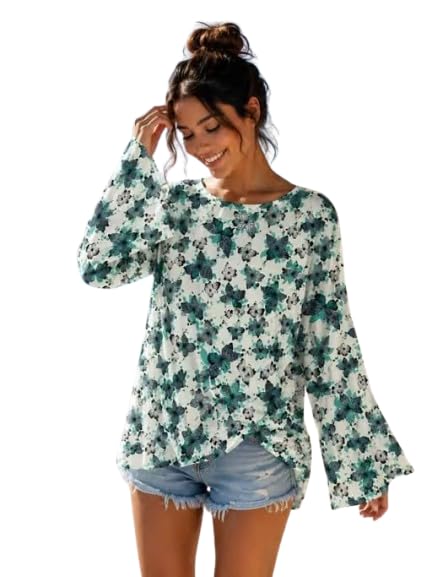 Women’s Butterfly Print Full Sleeve Sleepwear Top | Soft Polycotton Lounge T-Shirt | Comfortable Nightwear & Casual-image-23
