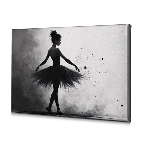 Toile Graceful Ballerina shabby chic : sublimez votre salon retro avec ce cadre de danse