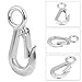 1pc 304 Stainless Steel Crane Hook Silver 0.2T 0.3T 0.5T Lifting Hook Slip Hooks Industrial(0.3T)