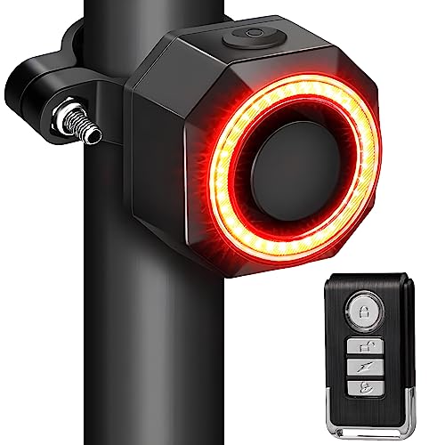 Weigudoc Fahrradalarm, kabelloser Diebstahlalarm für Fahrräder und Motorräder, Induktionsalarm, wasserdicht, super stark, 110 dB, Bergalarm, LED-Aufladung (einschließlich Fernbedienung)