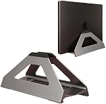 Vertical Laptop Stand, Space Saving MacBook Holder with Tool-Free Width Adjustment, Pretty Anodized Aluminum for Desk, Universal Fit for 10-17" Laptop