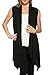 Women's Casual Lightweight Sleeveless High Low Open Front Jersey Knit Cardigan for Dress (Small, Black)