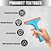 Small Silicone Car Window Squeegee, 7.56×6.24 Inch Multifunctional Car Water Blade Scraper with Non-Slip Handle, Auto Windshield Squeegee Tool for Car Window, Mirror, Home Cleaning (Blue)