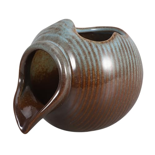 FONDOTIN Fontaine Eau Pot Céramique pour Jardin Intérieur et Extérieur Cascade Décorative Circulante avec Fonction de Plantation Hydroponique Accessoire Polyvalent pour Bassin et Aquarium