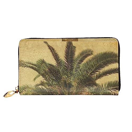 Portefeuille cuir long PEIXEN au motif palmier, une maroquinerie noire d'exception
