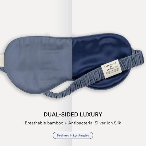 Essentials Organic Blue Lagoon Sleep Mask | Oversized Contoured Eye Mask with Bamboo and Silver Ion Silk for Sensitive Skin and Restful Sleep - Image 4