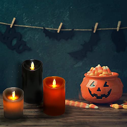 image for Kitch Aroma Set of 3 Assorted Grey/Brown/Black flameless Candles 3 x 4