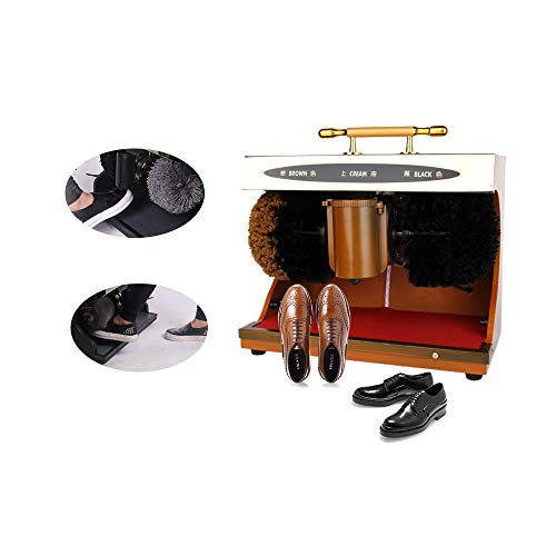 Fayelong Machine à Cirer Les Chaussures Automatique, Machine à Coudre Electrique et Machine à Cirer Avec 2 Brosses (Noir) Cover