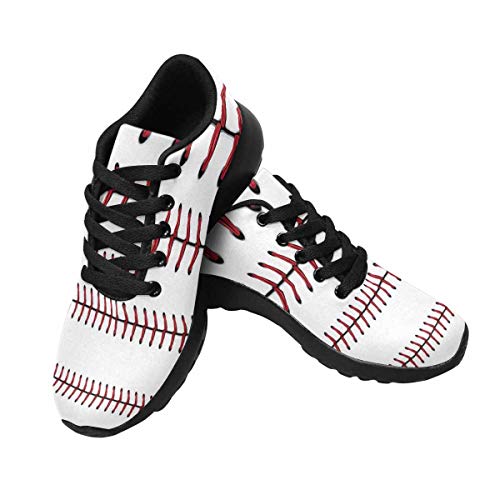 Interestprint Women's Running Shoes Tennis Athletic Jogging Sport Walking Sneakers Us10 Softball, Baseball Red Lace Over White Background #TOP14