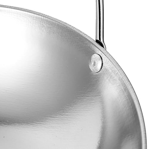 Wok de acero inoxidable Kichvoe 27 cm doble asa miniatura 3