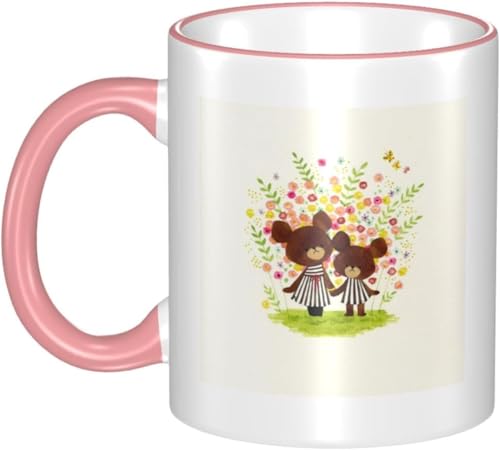 男女贈り物くまのがっこう9 耐熱カップ セラミック ティーカップ 陶器 マグ マグカップ コーヒーカップ かわいい セラミック おしゃれコップ かわいい 景品 マグ 贈答品 Pink