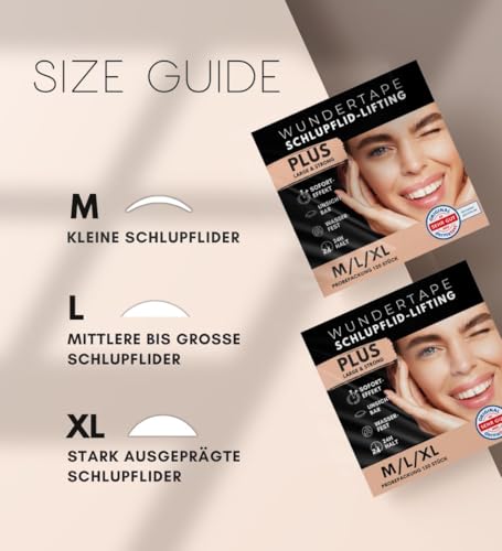 WUNDERTAPE Schlupflider Stripes PLUS Schlupflid-Tape Streifen zum Augenlid-Lifting ohne OP! (wasserfest, 24h Halt, double eyelid lifting tapes) Augenlid-Tape (140 XL)
