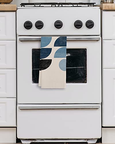 Blue Navy Retro Scandinavian Boho Mid Century Modern Art Kitchen Towels Tea Towels, 16 X 24 Inches Cotton Modern Dish Towels Dishcloths, Dish Cloth Flour Sack Hand Towel For Farmhouse Kitchen Decor #TOP2