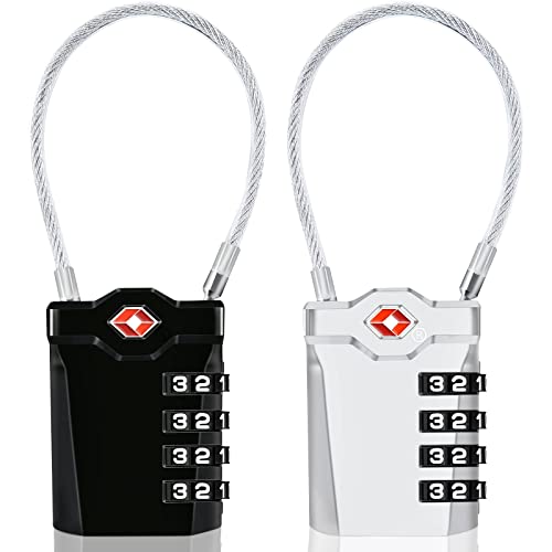Catálogo de Tiendas de maletas , tabla con los diez mejores. 42 RUAKIVA 2 PCS Candado para Maleta,TSA Candado para Equipaje,Combinación Gratuita de Contraseña,14 cm Candado de Cable Suave,Proteger la Seguridad Financiera para Viajes de...