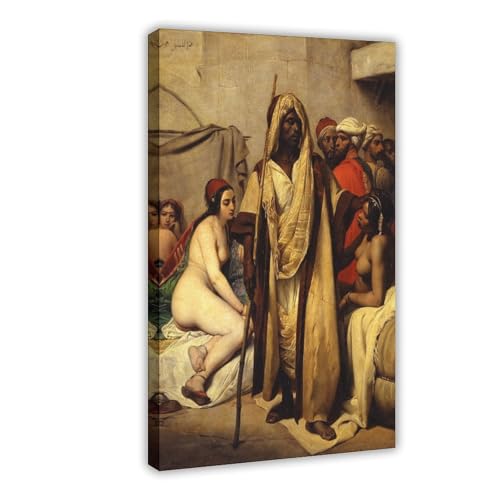 Impression sur toile The Slave Market d'Horace Vernet, format 40x61 cm