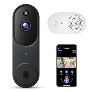 1080P Video Doorbell Camera, Smart Human Detection, Cloud Storage, Chime Included, Live View, 2-Way Audio, IR Night Vision, Battery Powered, Indoor/Outdoor Surveillance