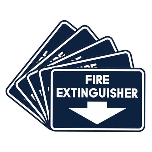 Image of Signs ByLITA Classic Framed Fire Extinguisher (Navy Blue /White) - Large 5 Pack