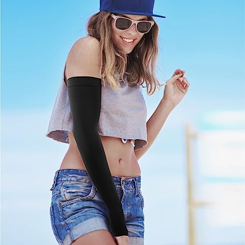 Image of GOUNOD Sun Protection Cooling Arm Sleeves with Thumb Holes - Gardening Outdoors Sports Workouts Sunscreen Arm Sleeves