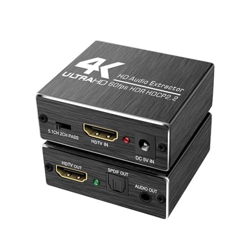 Adaptador Extractor/Divisor óptico estéreo de 3,5 mm Compatible con HDR 4K 60 Hz