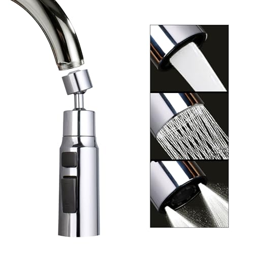 Image of Amazon Basics Tap Extension for Kitchen Sink - Pack of 1 | 3 Flow Modes | Flexible Faucet Extender for Taps | Aerators for Water Tap | Upto 80% Water Saving - Compact