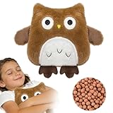RNPKZ Wärmekissen Mikrowelle Tiere, 15x21 cm Wärmekissen Kinder, Wärmflasche für Mikrowelle, Tonpartikel WärmekissenBaby,Mini Wärmflasche Tier für Damen Kinder Zur Bauch Und Regelschmerzen (Eule)