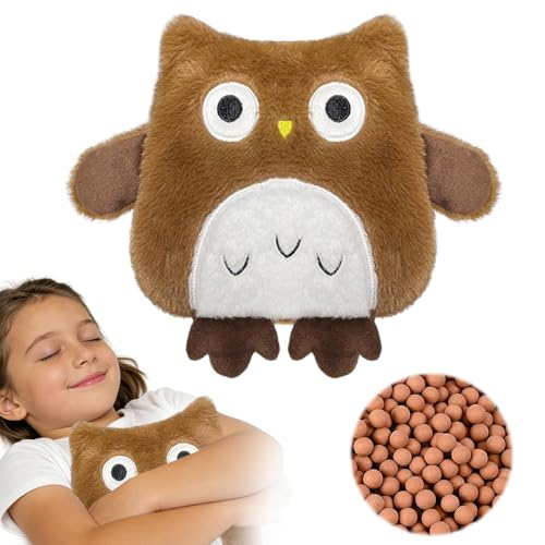 RNPKZ Coussin Chauffant Micro Onde, Bouillotte Micro-Onde, Coussin Chauffant Enfant, Bouillotte Regles Douloureuses pour Femme et les enfants, pour les Douleurs Abdominales et Menstruelles (Hibou)
