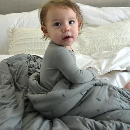Image of GUNAMUNA Cloud Baby Blanket | Bamboo Rayon | Ultra-Soft Toddler Blanket | 1 TOG | 57 inch x 39 inch | Girl Dog