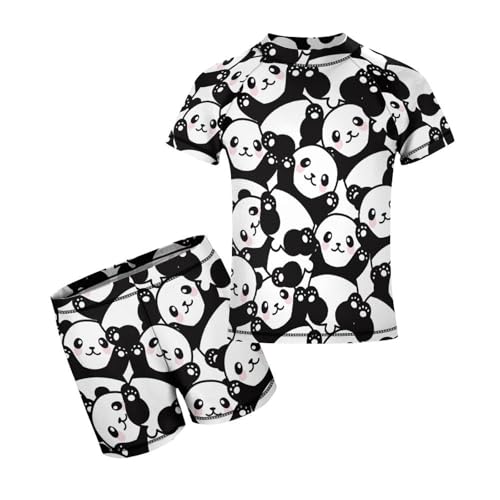 Cute PandaChildren's Swimsuits Boys Two Piece Suit10-12Y（150cm）