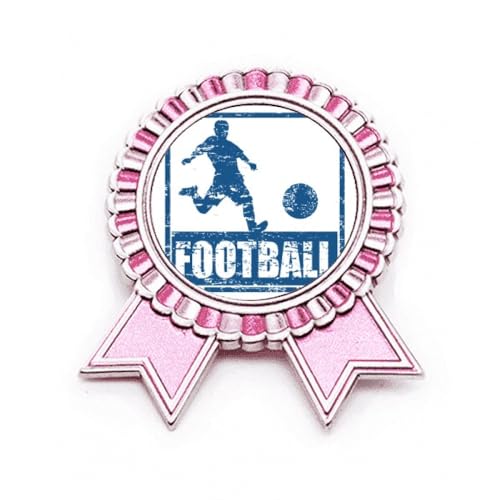 Broche joueur de football bleu en métal aux finitions soignées
