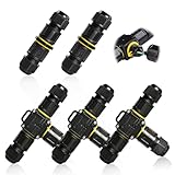 Kabelverbinder Wasserdicht 3 Polig, 5 Stück Kabelverbinder Wasserdicht IP68 Verbinden Kabel Verbinder Wasserdicht für Ø3-12 mm Kabeldurchmesser für Garten Freien und Innen und Außenanschlüsse