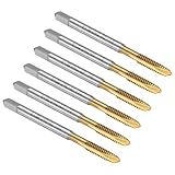 QUARKZMAN 6 Stück Maschine Gewindebohrer Spitze 8-32 UNC Spitzengewindeschneider HSS6542 Universelle und Hochwertige Gewindebohrer Titanbeschichtete Oberfläche