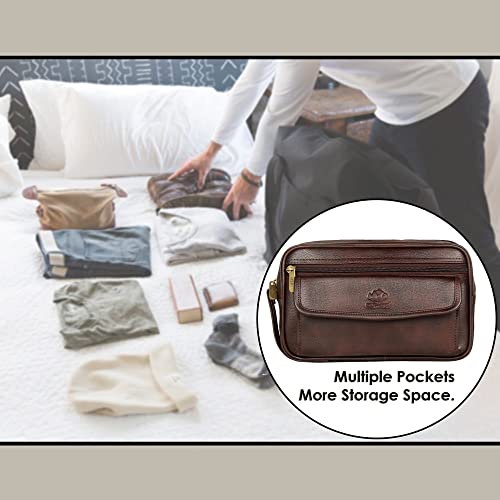 THE CLOWNFISH Unisex Multipurpose Travel Pouch Money Cash Pouch Wrist Handbag With Wrist Belt (Dark Brown), Red 2 41eHFAhycCL