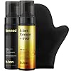b.tan Dark & Ultra Long Lasting Self Tan Kit | Besties Bundle - Tanning Mousse Duo with Mitt Applicator Glove, 1 Hour Express, Fast Sunless Tanner, Face & Body, No Fake Tan Smell, 6.7 Fl Oz