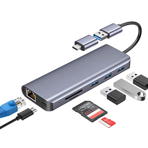 USB to Ethernet Adapter,USB 3.0/Thunderbolt 3 to Gigabit Ethernet RJ45 LAN Network Adapter